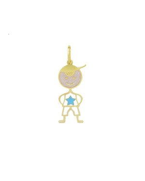 Pingente Foto Corrosao Menino Vaz c/ Estrela 22mm c/ Resina - 00 - 8mm x 28mm - 0.42gr