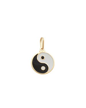 Pingente Yin-Yang 15mm c/ Resina (Preto/Branco) - 00 - 15mm x 24mm - 1.28gr