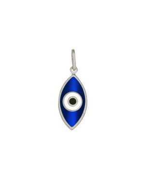 Pingente AG Olho Grego (Azul Escuro/Branco/Preto) - G3 - 10mm x 28mm - 1.39gr