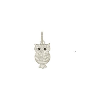 Pingente AG Coruja Pena Estampada 15mm c/ Resina - G3 - 9mm x 15mm - 1.08gr