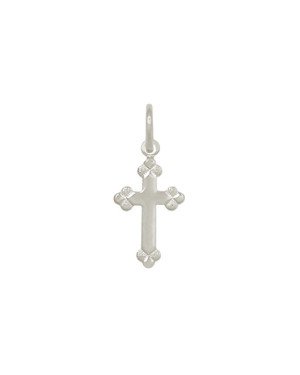 Pingente AG Cruz c/ Detalhes Picotado Nas Pontas - G3 - 12mm x 26mm - 0.58gr
