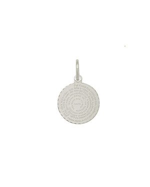 Pingente AG Redondo c/ Oracao Pai Nosso 15mm - G1 - 15mm x 24mm - 1.66gr