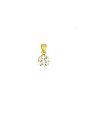 Pingente Fundicao - 7 Zirconia - Flor - 00 - 6mm x 12mm - 0.65gr
