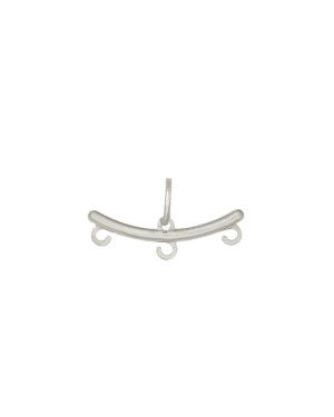 Pingente AG Canga Lisa Abaulada 25mm p/ 3 - G3 - 25mm x 10mm - 0.64gr