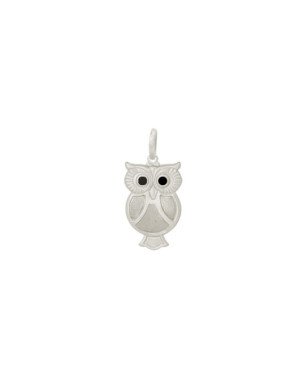 Pingente AG Coruja Reticulada c/ Resina  - G3 - 10mm x 23mm - 1.12gr