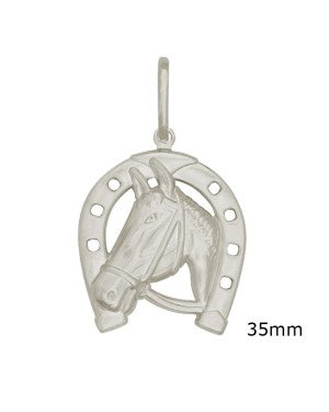 Pingente AG Cavalo c/ Ferradura 35mm - G1 - 32mm x 52mm - 6.22gr