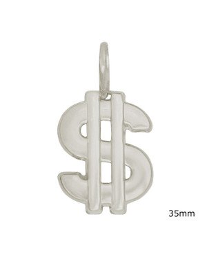 Pingente AG Cifrao Vaz 35mm - G1 - 28mm x 52mm - 5.50gr