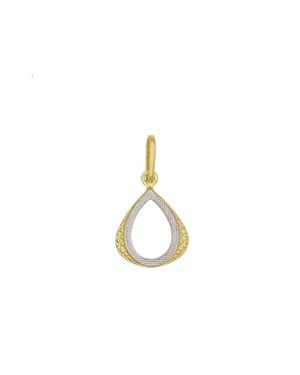 Pingente Gota Vaz Reticulada 13mm c/ Rodio - 00 - 12mm x 22mm - 0.50gr