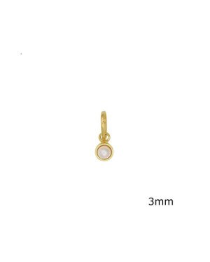 Pingente Usinado Redondo c/ Perola 3mm (1-1752) - 00 - 4mm x 12mm - 0.30gr