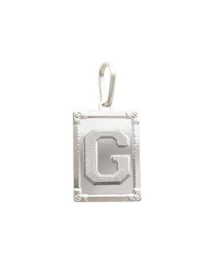 Pingente AG Retangulo Letra  "G"   - G1 - 20mm x 42mm - 3.73gr