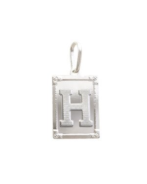 Pingente AG Retangulo Letra  "H"   - G1 - 20mm x 42mm - 3.82gr
