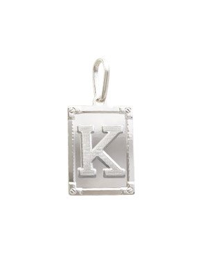 Pingente AG Retangulo Letra  "k"  - G1 - 20mm x 42mm - 3.64gr