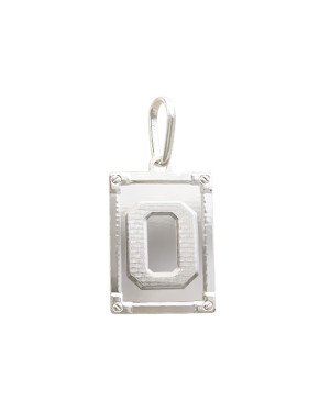 Pingente AG Retangulo Letra  "O" - G1 - 20mm x 42mm - 3.69gr