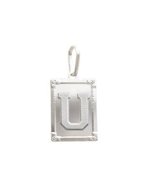 Pingente AG Retangulo Letra  "U"  - G1 - 20mm x 42mm - 3.69gr