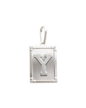 Pingente AG Retangulo Letra  "Y"  - G1 - 20mm x 42mm - 3.63gr