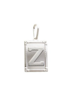Pingente AG Retangulo Letra  "Z"  - G1 - 20mm x 42mm - 3.66gr