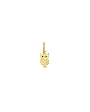 Pingente Coruja Pena Estampada c/ Resina - 00 - 5mm x 14mm - 0.25gr