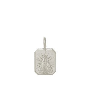 Pingente AG Placa Chanfrada N.S. Aparecida Diamantado - G1 - 12mm x 21mm - 1.60gr