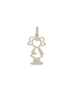 Pingente AG Menina Vaz 20mm - G1 - 13mm x 28mm - 1.05gr