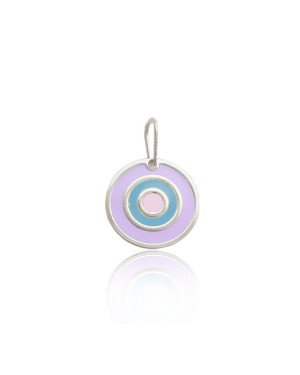 Pingente AG Olho Grego 15mm (Lavanda/Azul Claro/Rosa Claro) - G3 - 15mm x 22mm - 1.58gr