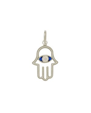 Pingente AG Mao de Fatima Vazada  (Azul Escuro) - G3 - 15mm x 29mm - 1.05gr
