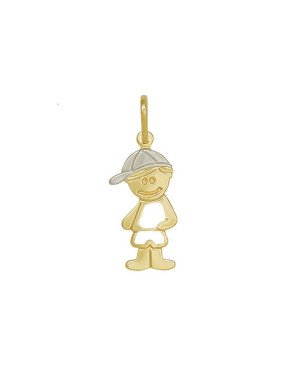 Pingente Menino Roupa Vazada 20mm c/ Rodio - 00 - 10mm x 28mm - 0.82gr