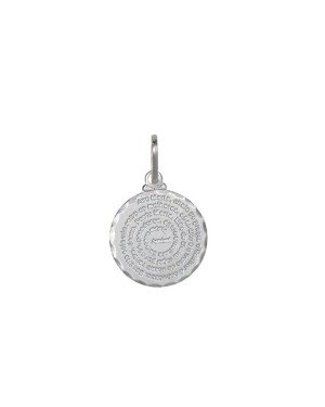 Pingente AG Redondo c/ Oracao Ave Maria 15mm - G1 - 15mm x 23mm - 1.64gr