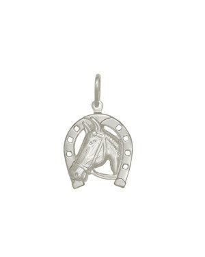 Pingente AG Cavalo c/ Ferradura 18mm  - G1 - 11mm x 29mm - 1.97gr