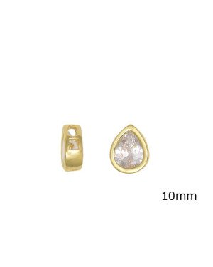 Pingente Fundicao - 1 Zirconia - Gota 10mm  - 00 - 10mm x 12mm - 1.76gr