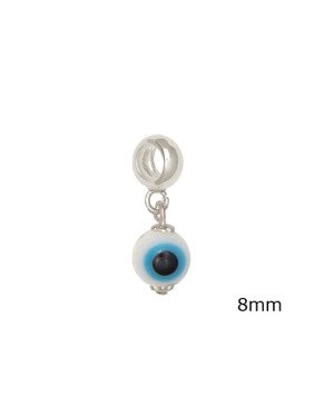 Pingente AG Berloque Olho Grego 8mm  - G5 - 8mm x 24mm - 1.53gr