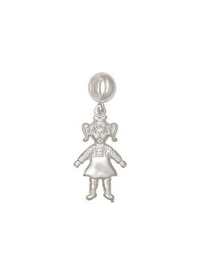 Pingente AG Berloque Menina Dupla  - G3 - 13mm x 34mm - 2.23gr