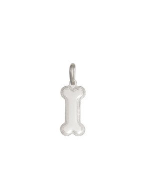 Pingente AG Osso 18mm Liso Borda Reticulada - G1 - 9mm x 17mm - 1.09gr