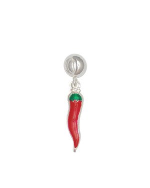 Pingente AG Berloque Pimenta Dupla c/ Resina - G5 - 5mm x 32mm - 1.62gr