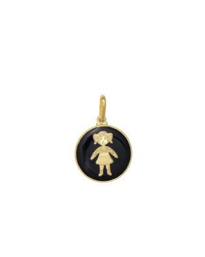 Pingente 15mm c/ Menina c/ Resina  - 00 - 15mm x 24mm - 1.39gr