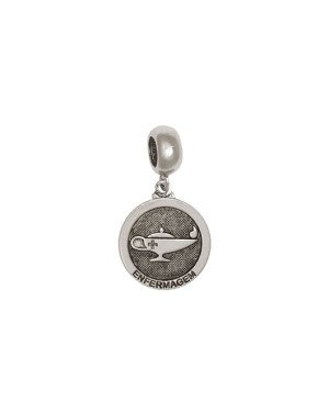 Pingente AG Berloque (Envelhecida) Profissao Enfermagem 15mm  - G5 - 15mm x 27mm - 2.18gr