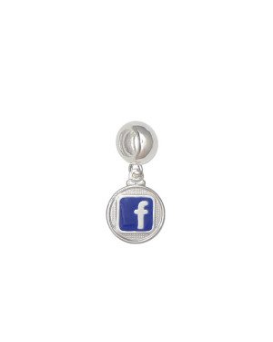 Pingente AG Berloque Facebook 11mm c/ Resina - G5 - 11mm x 23mm - 1.45gr