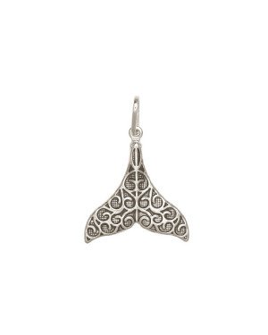 Pingente AG (Envelhecida) Rabo de Sereia 23x20,5 Estampada  - G5 - 20mm x 29mm - 1.56gr
