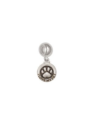 Pingente AG Berloque Redondo 11mm c/ Pata Pet c/ Resina - G5 - 11mm x 24mm - 1.48gr