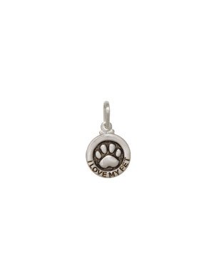 Pingente AG Redondo 11mm c/ Pata Pet c/ Resina - G5 - 11mm x 20mm - 0.96gr