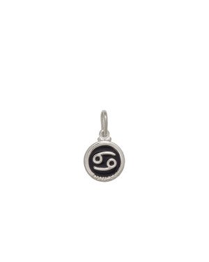 Pingente AG Redondo 11mm Signo Cancer c/ Resina - G5 - 11mm x 18mm - 0.97gr