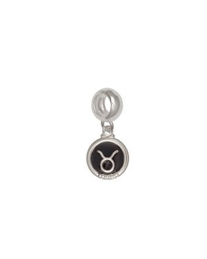 Pingente AG Berloque Redondo 11mm Signo Touro c/ Resina - G5 - 11mm x 23mm - 1.52gr