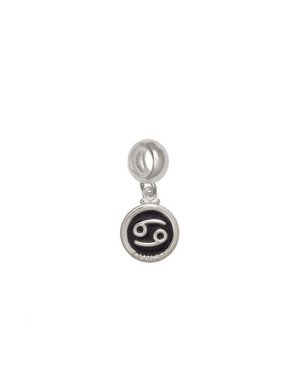Pingente AG Berloque Redondo 11mm Signo Cancer c/ Resina - G5 - 11mm x 23mm - 1.37gr