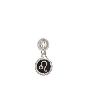 Pingente AG Berloque Redondo 11mm Signo Leao c/ Resina - G5 - 11mm x 23mm - 1.45gr
