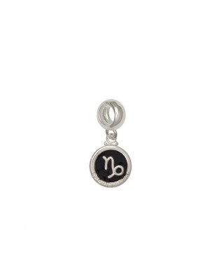 Pingente AG Berloque Redondo 11mm Signo Capricornio c/ Resina - G5 - 11mm x 23mm - 1.47gr