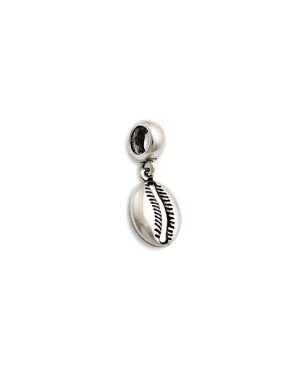 Pingente Prata (Envelhecida) Berloque Buzio Vazado  - G5 - 9mm x 24mm - 1.35gr