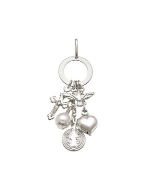 Pingente AG Argola 13mm c/ Cruz/Coracao/Perola/Sao Bento/Espirito Santo - G3 - 13mm x 46mm - 3.05gr