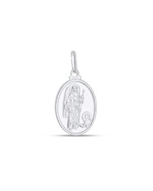 Pingente Prata Oval 15,5x22,5  Anjo Rafael (nao envelhecer) - G3 - 16mm x 29mm - 2.10gr