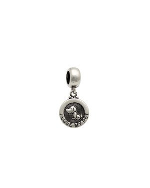 Pingente AG Berloque (Envelhecida) I Love My Pet c/ Cachorro  - G5 - 11mm x 22mm - 1.51gr