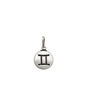 Pingente AG (Envelhecida) Signo Gemeos Simbolo Reticulado - G3 - 11mm x 19mm - 0.97gr