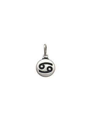 Pingente AG (Envelhecida) Signo Cancer Simbolo Reticulado - G3 - 11mm x 19mm - 0.96gr